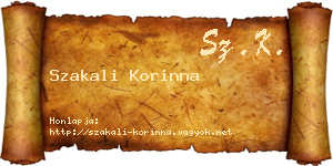 Szakali Korinna névjegykártya